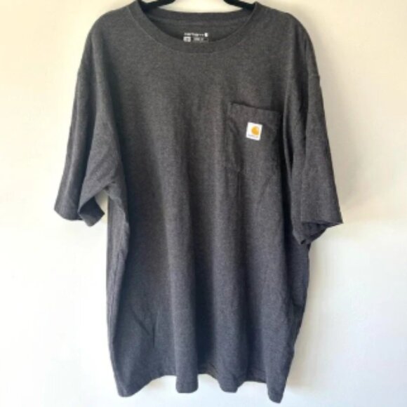 Carhartt Charcoal Gray Loose Fit Short Sleeve Basic T-Shirt Big and Tall Work - Picture 1 of 6